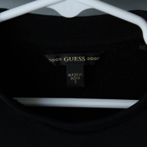 Guess Size 7 Black With Clear Crystal Blingy Sweatshirt - Picture 3 of 4